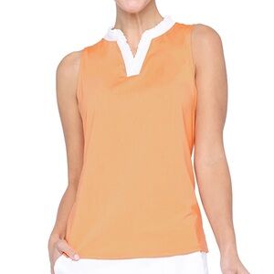 NWT Belyn Key Stacy‎ Sleeveless Golf Tank In Cantaloupe Size Small